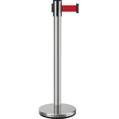 Customised Stainless Steel Crowd Control Barrier Safety Isolation Belt Club Queue Pole Retractable Belt Stanchions