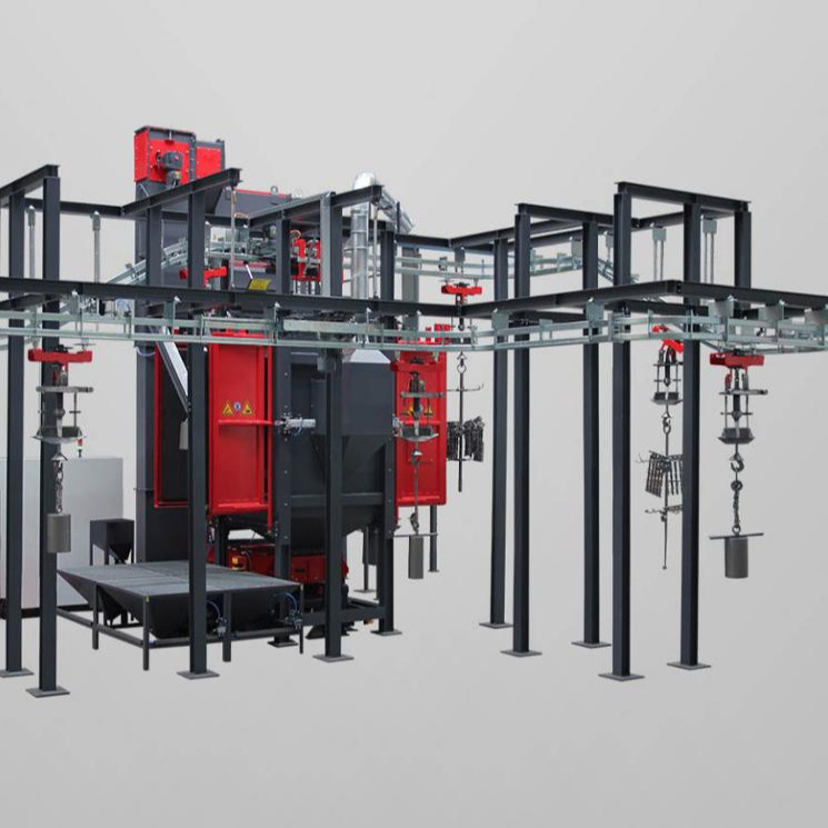 Lpg Gas Cylinder Hanging Chain Type Shot Blating Machine/Overhead Conveyor Shot Blasting System