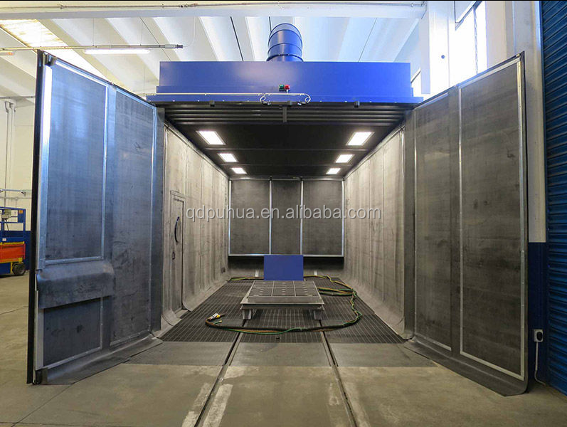 Sand blasting booth with recovery system