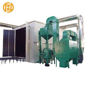 Sand blasting booth with recovery system