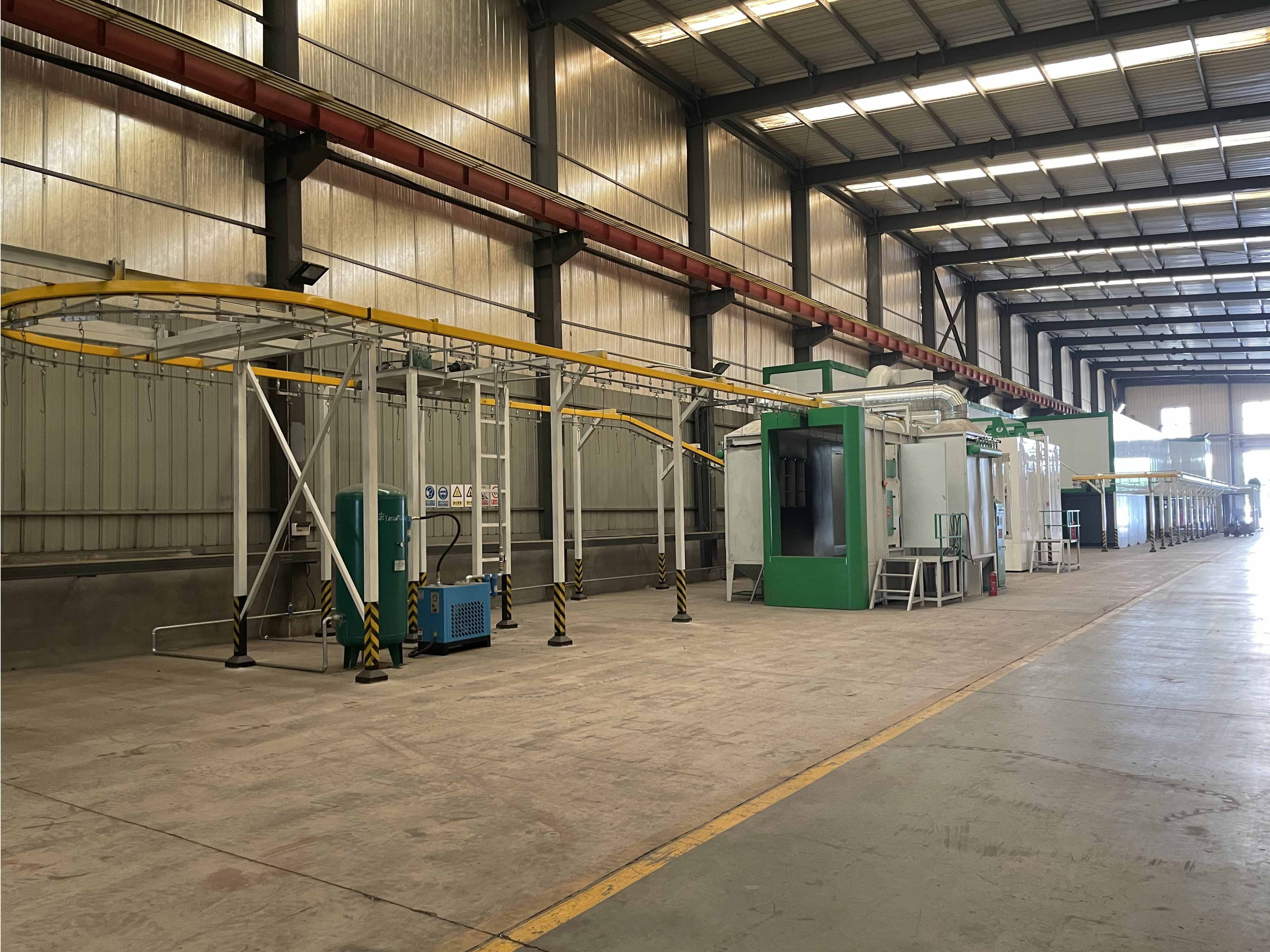 Hanging chain type powder coating line