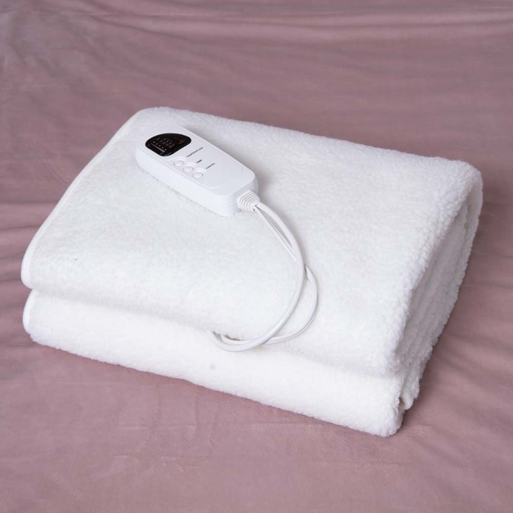 Synthetic Wool fabric 5 heat setting massage table warmer electric heated under blanket