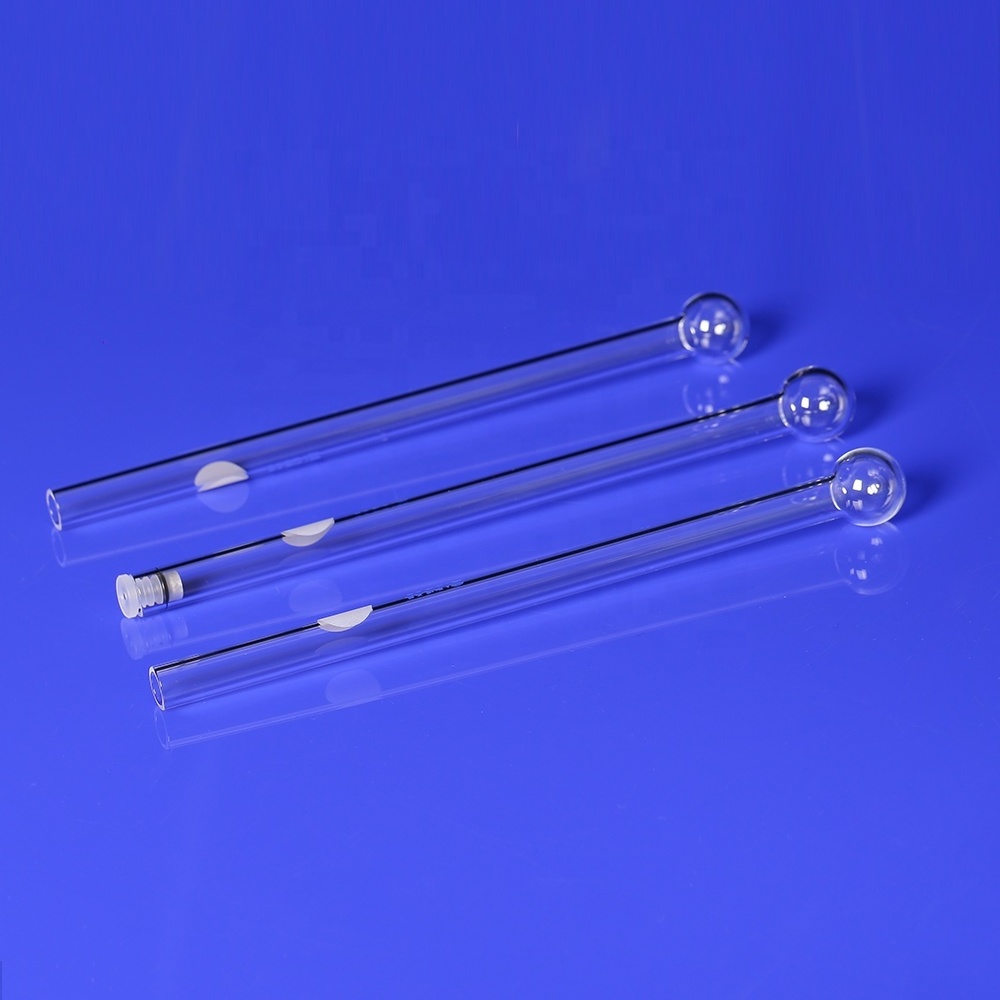 High quality hot sale ball shape end BET sample quartz tube quartz pipes clear quartz glass test tube