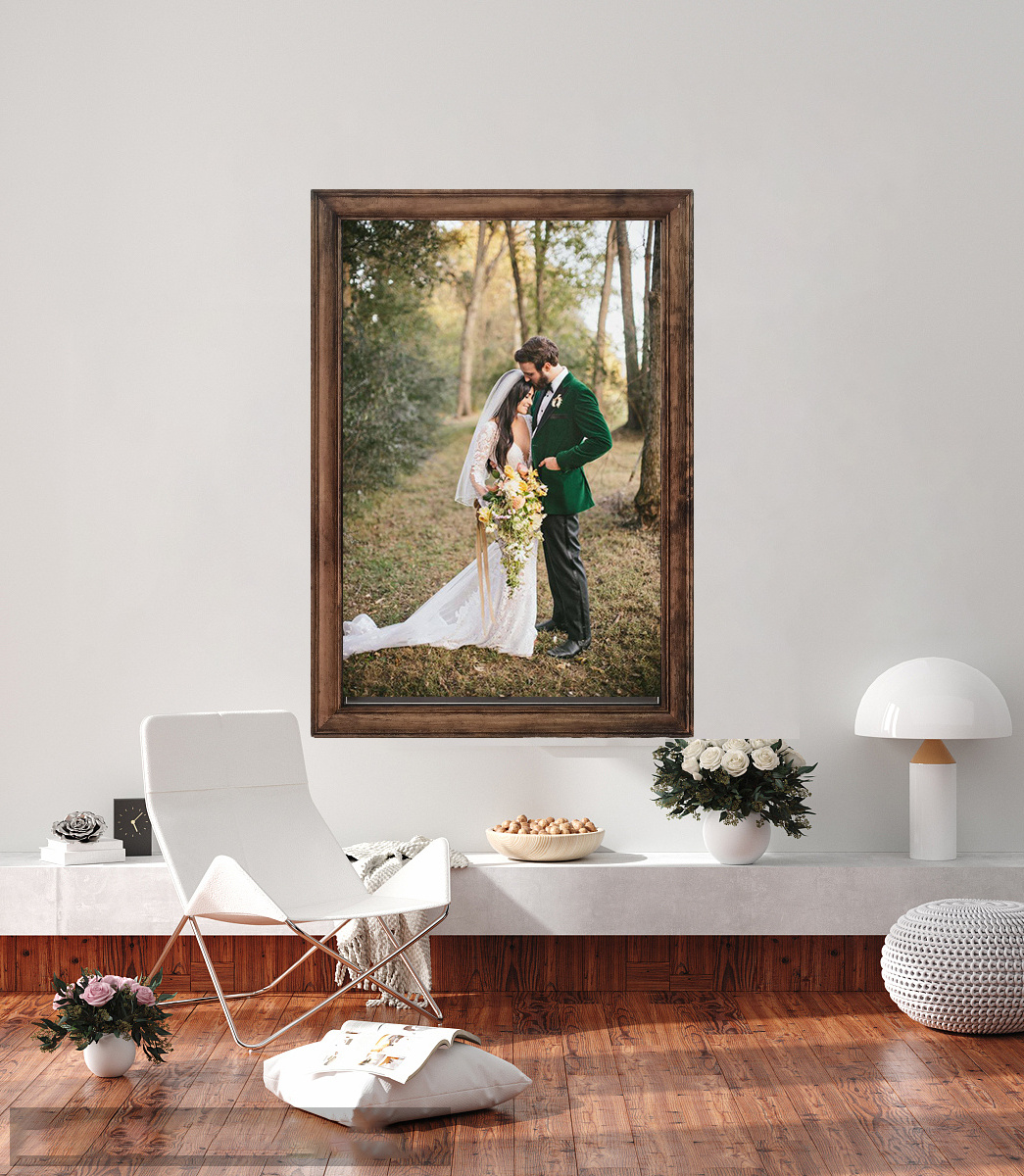 Factory Wholesale Solid Wood Poster Frame Wedding Photo 24 x 36 inch Wall with Included Hanging Hardware