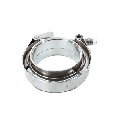 PDM 3.0 inch Turbo Downpipe Male Female Mild Steel Flange and Stainless Steel Clamp V Band