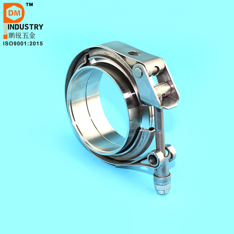 PDM 3.0 inch Turbo Downpipe Male Female Mild Steel Flange and Stainless Steel Clamp V Band