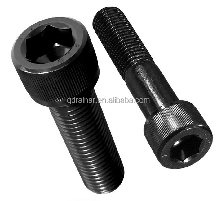 8.8 Iso4762 black oxide socket hex full threaded Allen bolt 3/16 inch to 1/2 inch with head kurled