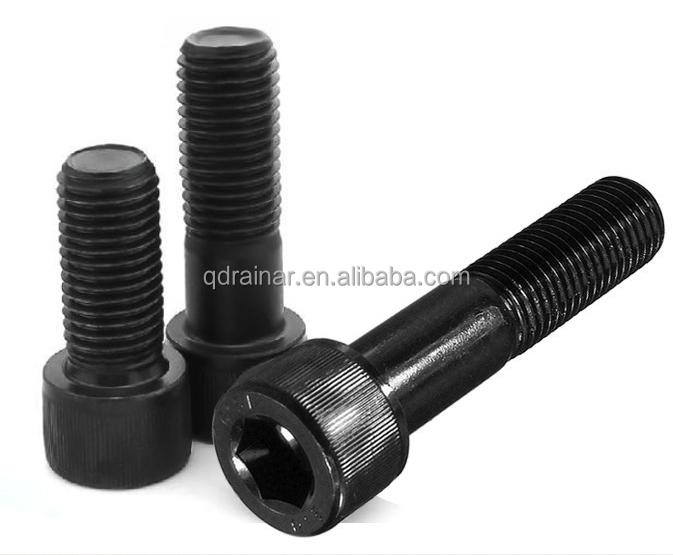 8.8 Iso4762 black oxide socket hex full threaded Allen bolt 3/16 inch to 1/2 inch with head kurled