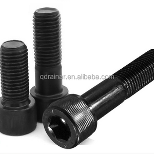 8.8 Iso4762 black oxide socket hex full threaded Allen bolt 3/16 inch to 1/2 inch with head kurled