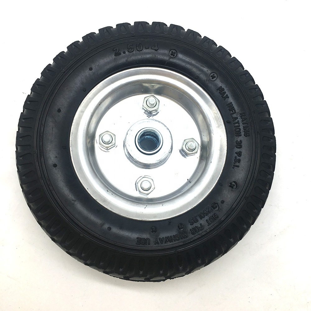 Pneumatic 2.50-4  rubber air Tire wheel, Wagon/Utility cart/Hand truck Replacement 8inch 200mm wheel