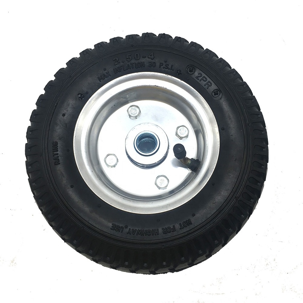 Pneumatic 2.50-4  rubber air Tire wheel, Wagon/Utility cart/Hand truck Replacement 8inch 200mm wheel