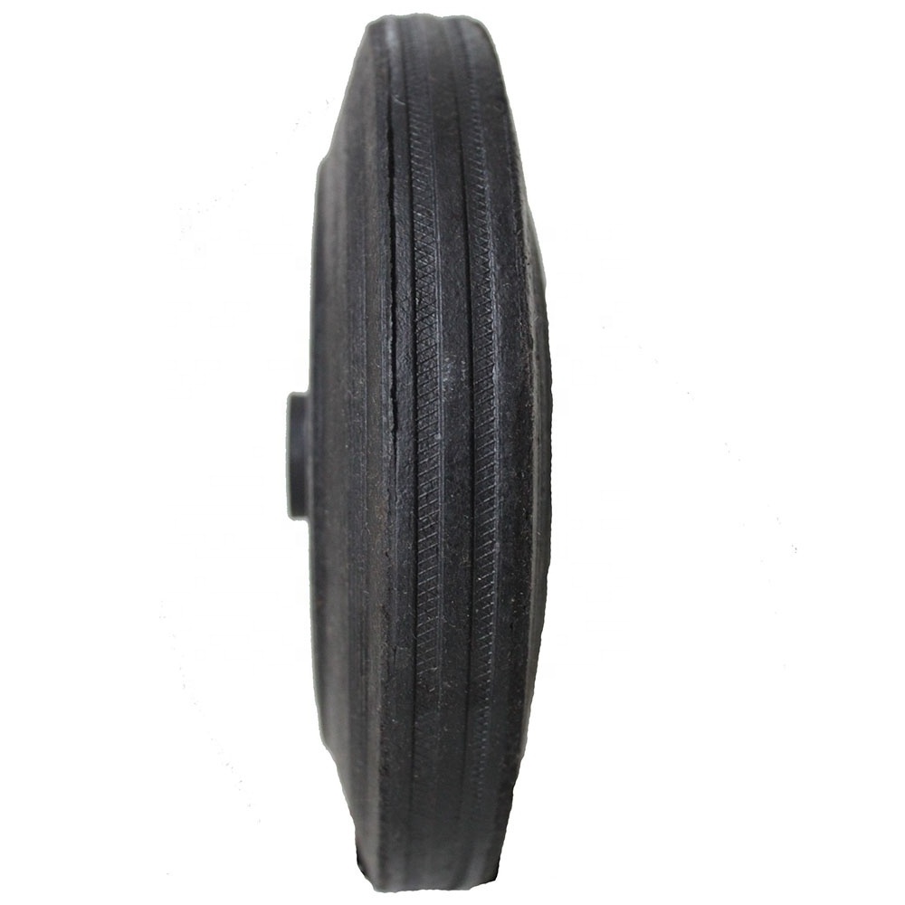 200x50mm 8x2inch black rubber solid wheel for garbage can dustbin waste bin trash can and wheelie bin