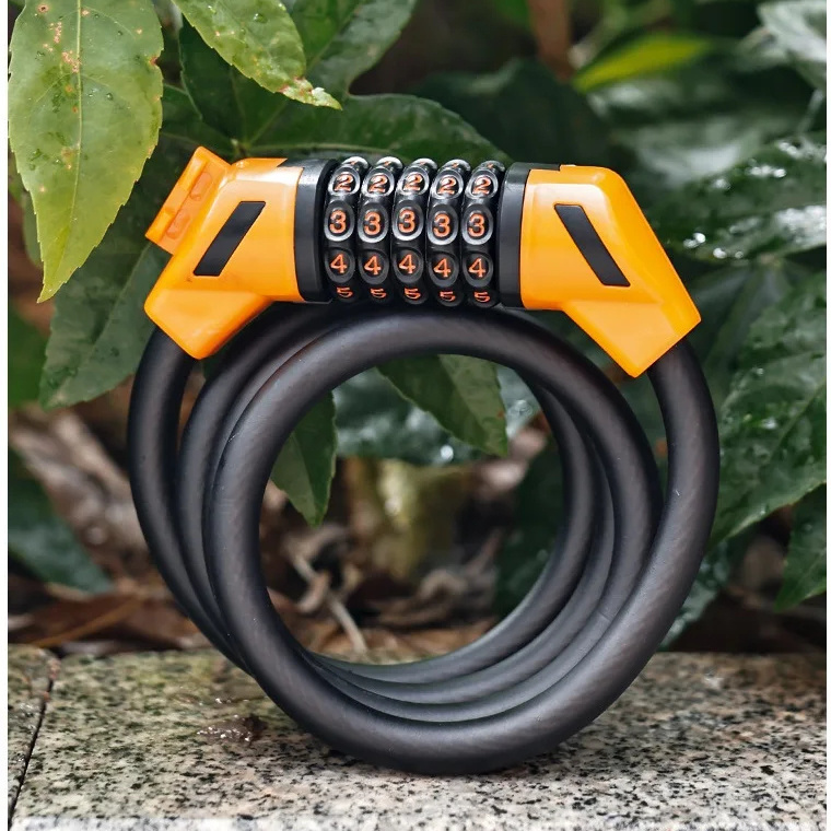 Waterproof Anti-Theft Bicycle Cable Lock Anti-Cutting Steel Five Digit Bicycle Combination Lock for Bike Motorcycle Lock