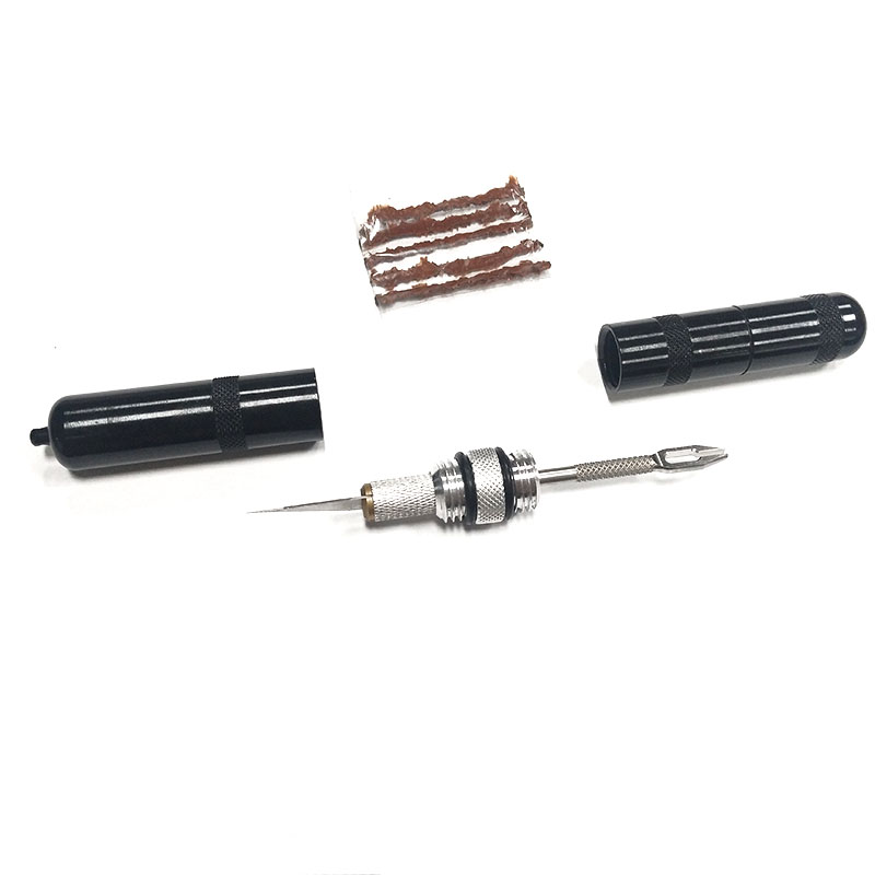 Tubeless Tire Repair Kit, Portable Bike Tire Puncture Mending Tool- Includes Tire Repair Fork Reamer and 5 Bacon Strips