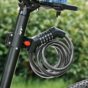 Cycling Long Bicycle Lock Chain Combination Anti Scratch 5 Digit Cable Steel Bicycle Lock