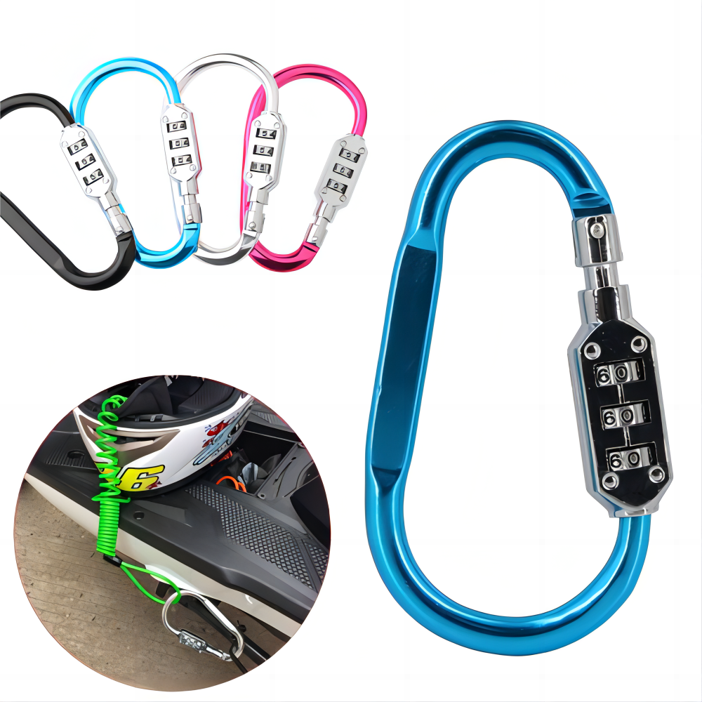 Bike Helmet Locks Anti-Theft Mini Road Bicycle Bike Spring Cable Motorcycle Helmet Safety Lock