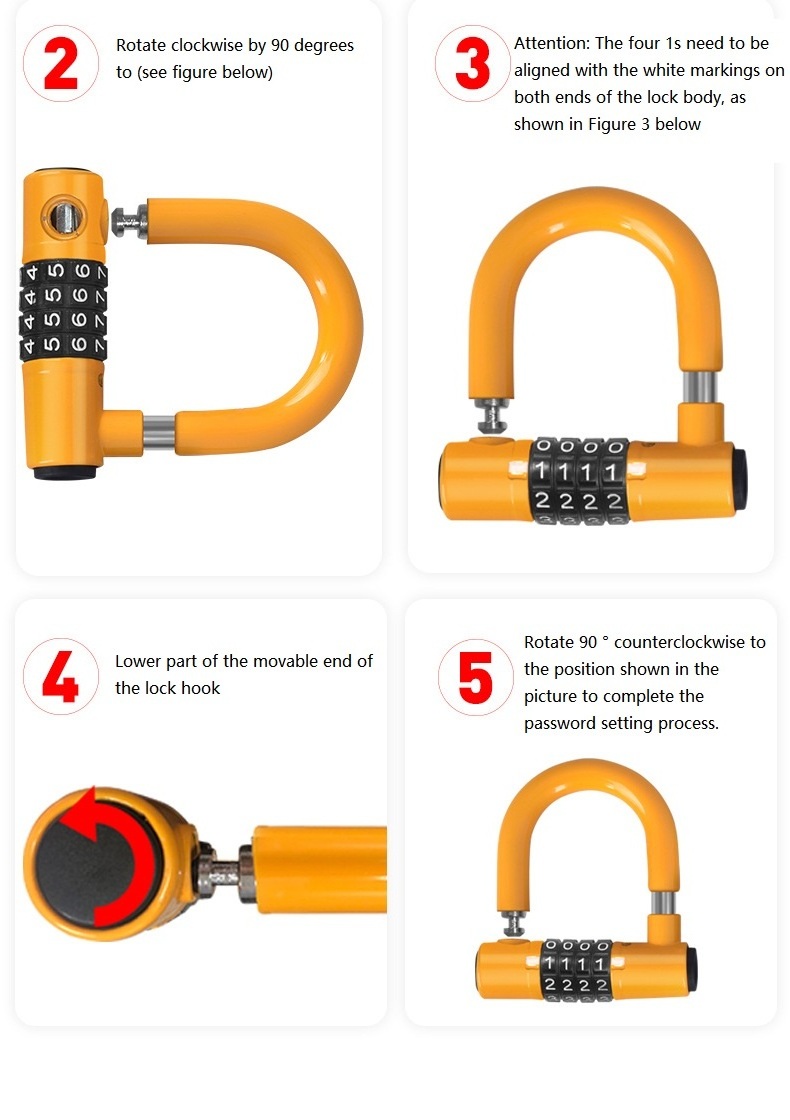 Factory Directly Supplied Bike Anti-theft Bicycle U Lock For Scooter Motorcycle bike lock