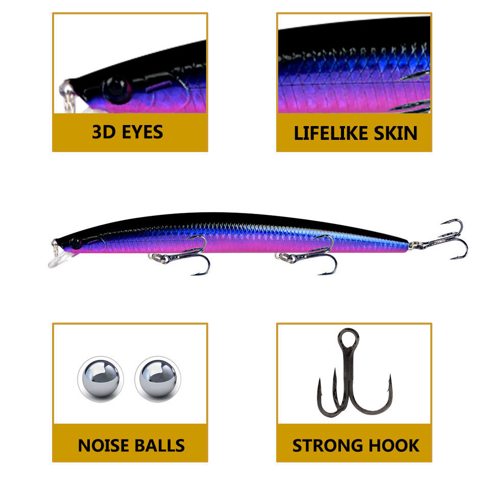 JETSHARK New Big 18cm 24g Saltwater Tuna Hard Plastic Bait Artificial Isca Pesca Sea Bass Minnow Fishing Lures