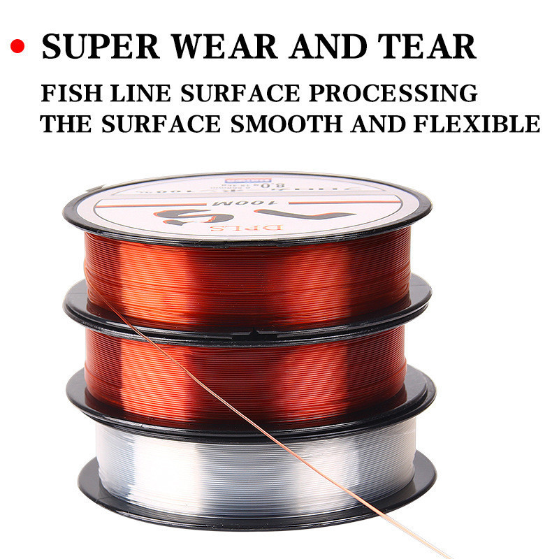 JETSHARK 100M High Quality Nylon/Fiber 4lb-40.6lb Strong 2mm Nylon Sea Fishing Wire Monofilament Nylon Fishing Lines