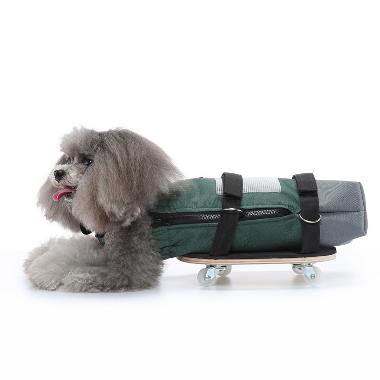 Adjustable Paralyzed Dog Wheelchair Auxiliary Walking Aided Scooter Puppy Hind Leg Paralysis Travel Lower Body Towing Bag Pulley