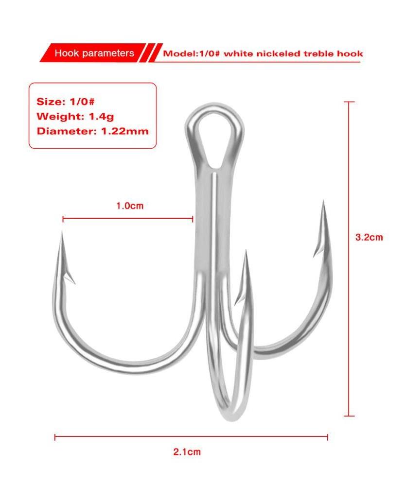 JETSHARK factory bulk cheap various sizes high carbon steel 1#- 3/0 treble fishing hook