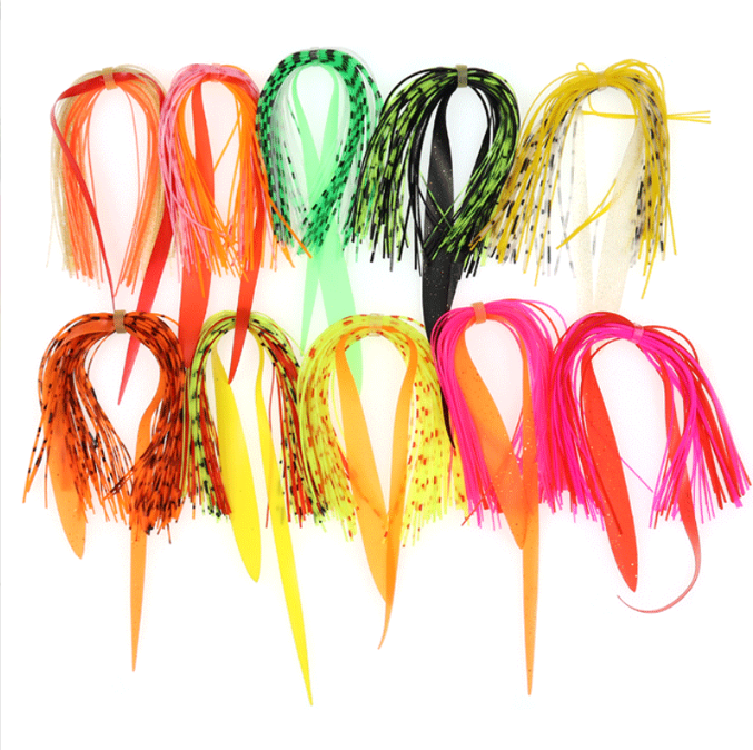 JETSHARK 13cm Barred Color Silicone Skirts Pearl Flake DIY Spinner Bait Squid Rubber Thread Fly Tying Materials