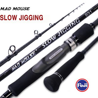 MADMOUSE Japan Full Fuji Parts Slow Jigging Rod 6"3 Jig Weight 80-350G 15kgs Shipping/casting Boat Rod Saltwater Fishing Rod