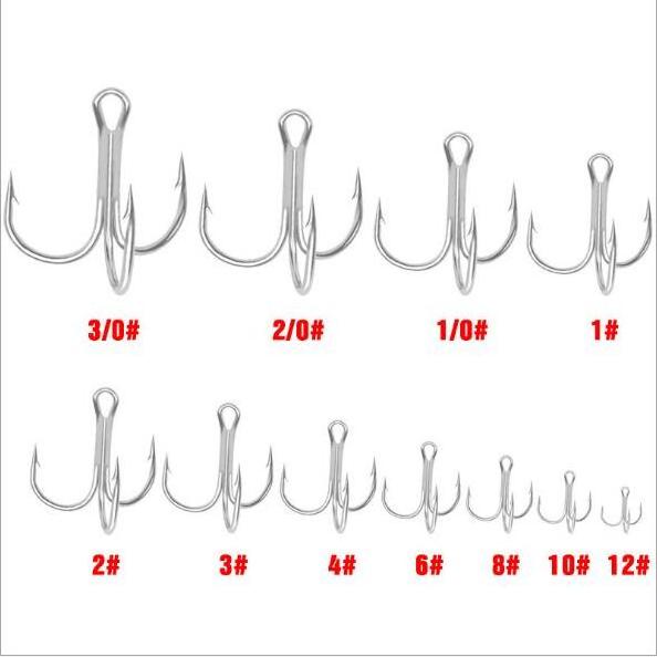 JETSHARK factory bulk cheap various sizes high carbon steel 1#- 3/0 treble fishing hook