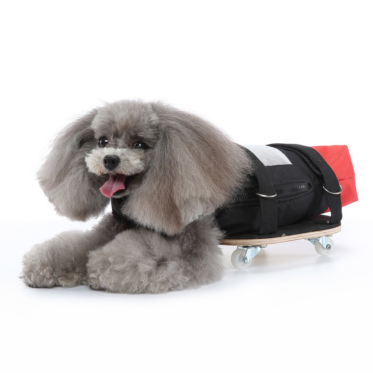 Adjustable Paralyzed Dog Wheelchair Auxiliary Walking Aided Scooter Puppy Hind Leg Paralysis Travel Lower Body Towing Bag Pulley