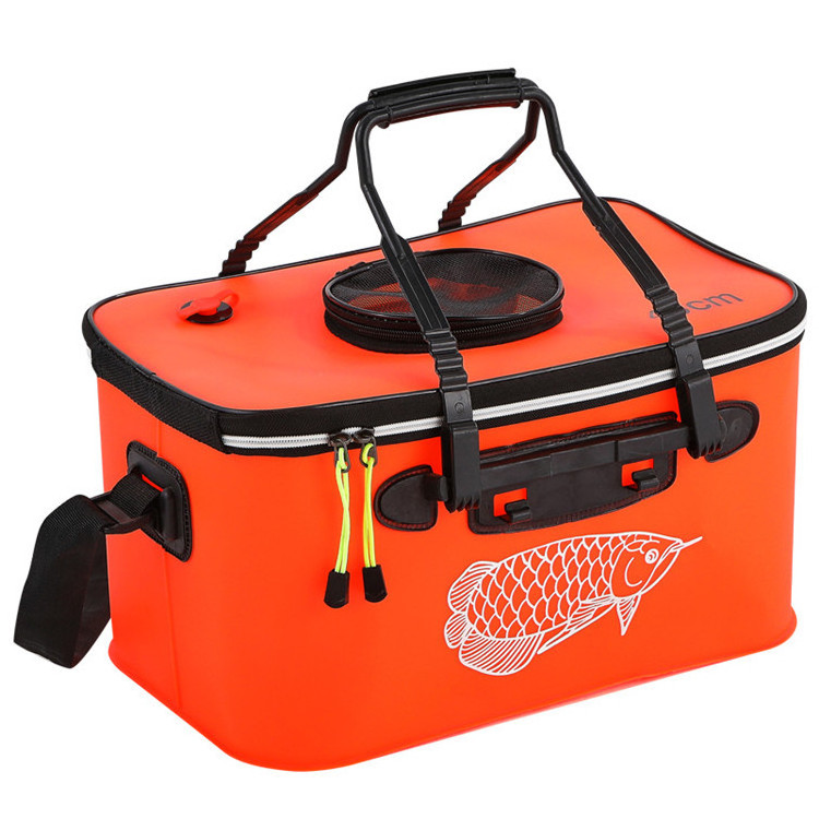 50*28*24cm Foldable Fish Bucket Live Fish Container Multi-Functional Fish Live Lures Bucket Outdoor EVA Fishing Bag