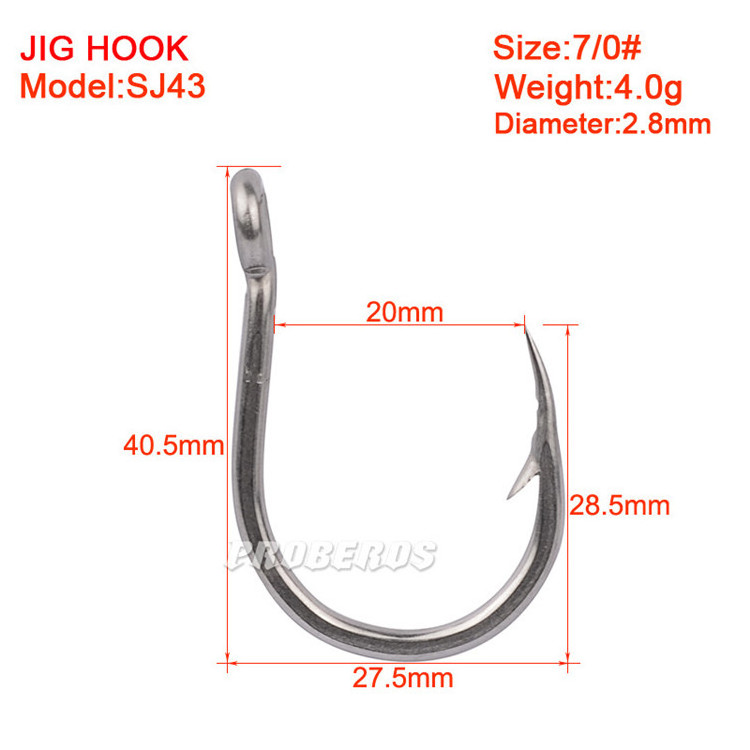 JETSHARK 5Pcs/Bag 10Pcs/bag High Carbon Steel Fishing Hook 1/0#-13/0# Max Tension 20-80KG barbed fishhooks