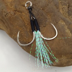 JETSHARK Jig Lure Assist Strong Hook Sea Saltwater  Jigging Double Barbed Feather Fishing jig assist hooks