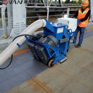 Movable floor shot blasting machine for bridge surface cleaning