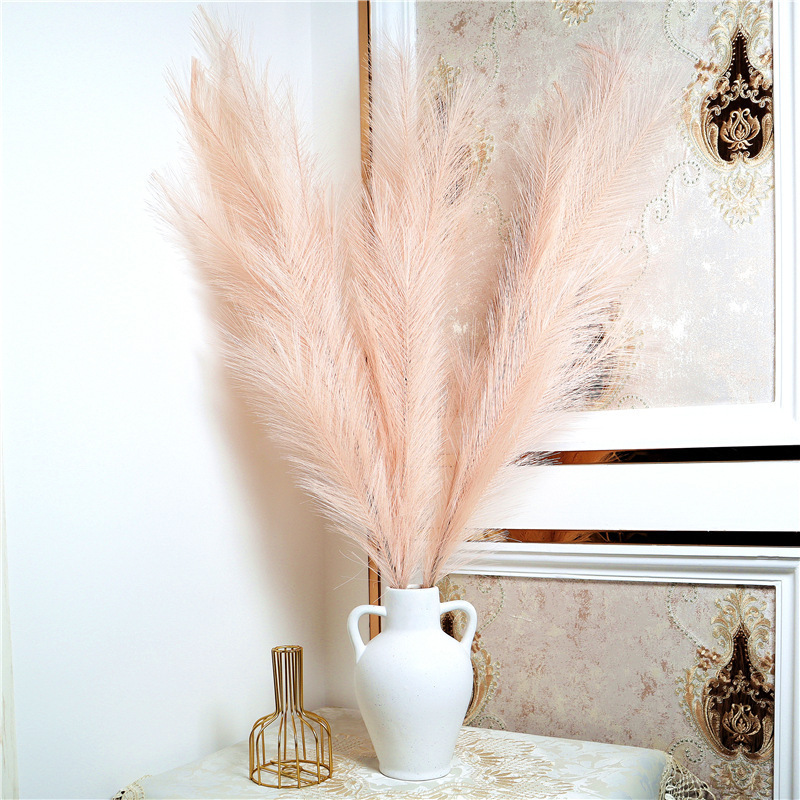 Wholesale 110 cm 18 branches Faux Pompas Grass Flower Decor Large Long Reed Tall Fluffy Faux Silk Artificial Pampas Grass