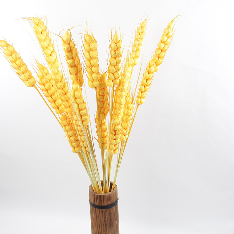 Wholesale 2022 New artificial wheat stalks realistic gold wheat ears pampas grass For Room Bedroom Decoration