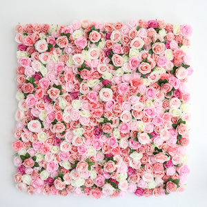 Factory sale silk panels floral wall decorative wall backdrop pink flower wall backdrop 8ft x 8ft for wedding decoration