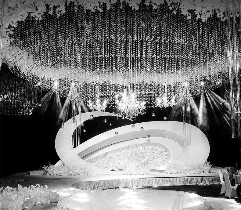 Wedding Decoration Crystal Clear Glass Bead Garland Crystal Hanging Arch Crystal Beaded Curtain