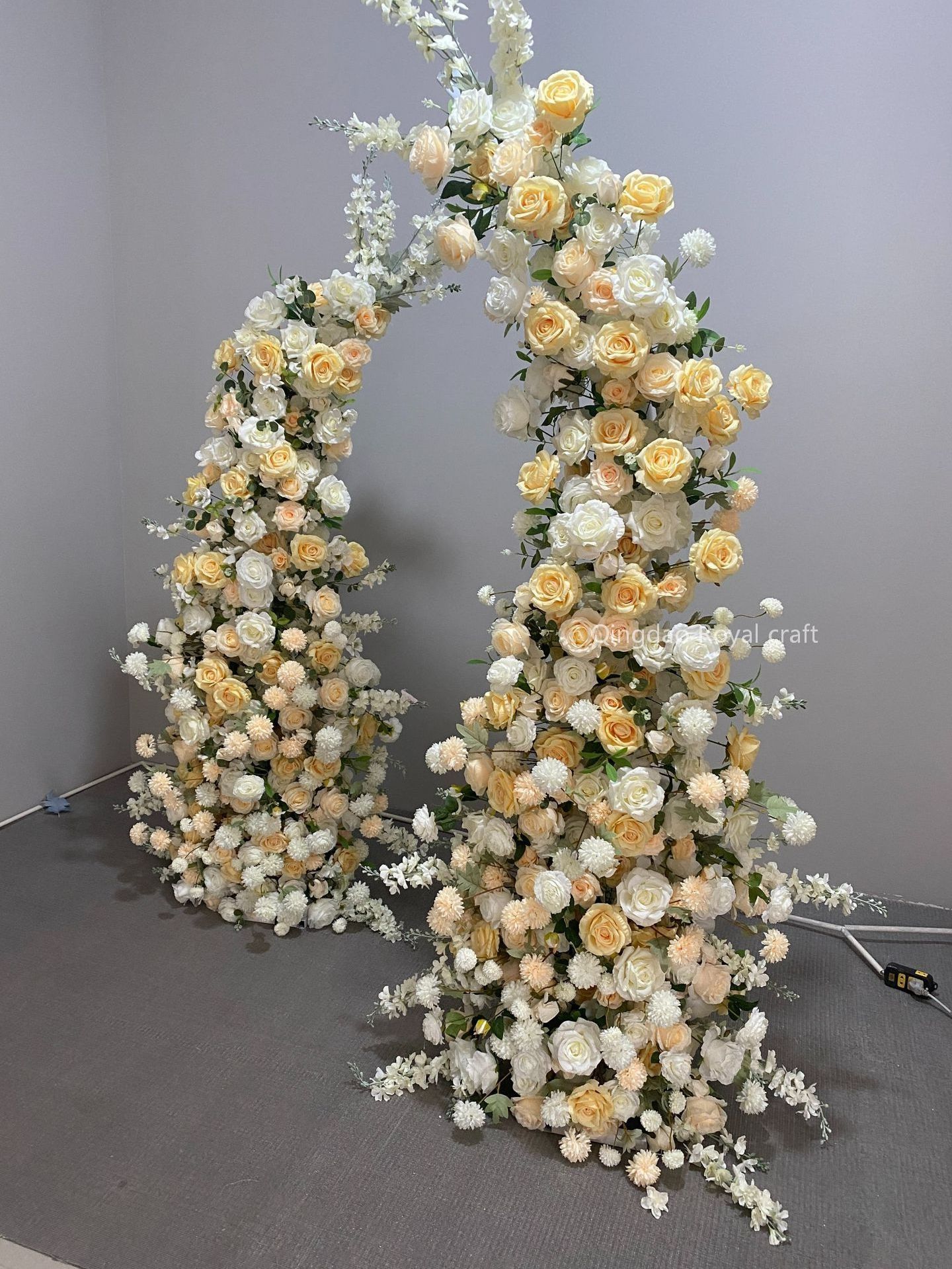 Ivory Horn Arch Flower Frame Rose Stand Backdrop For Wedding Decoration