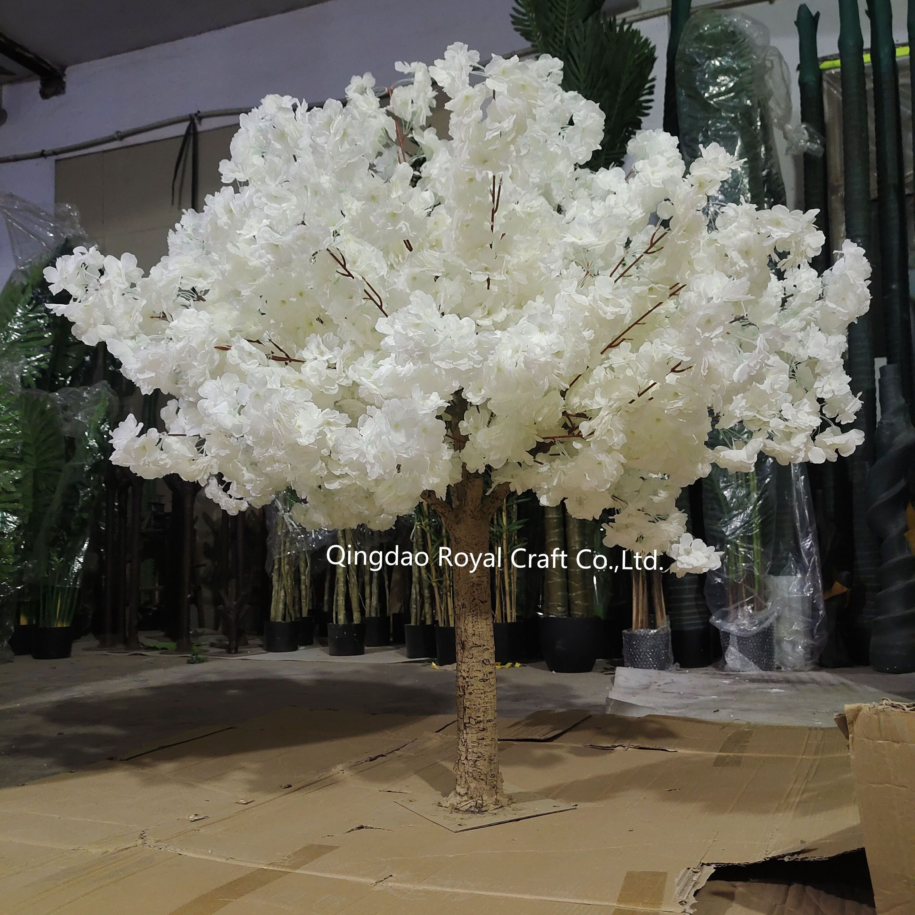 Giant Japanese Pink Cherry Blossom Sakura Tree With Real Like Fabric Flower