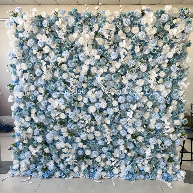 Factory Wholesale Pink White  Artificial Silk Flower Wall Panel wedding backdrops Flowers Wall  flower wed decor