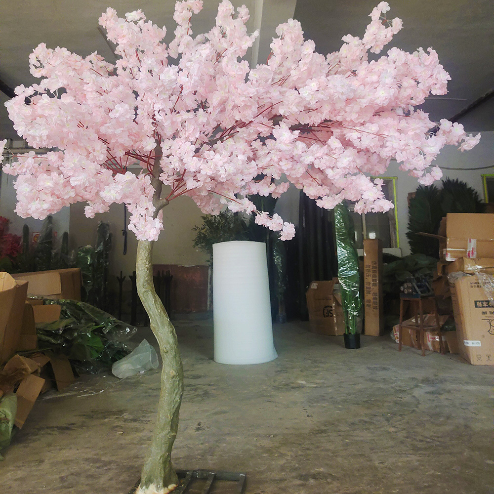 Customized Size Sakura Simulated Plant Table Small Big Artificial Red White Pink Cherry Blossom Tree For outdoor Wedding Decor