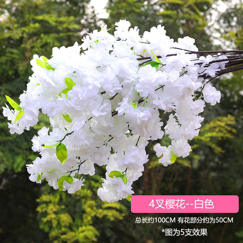 Wholesale Wedding Decoration Tree Artificial Silk Flowers White Cherry Blossom Branches For Table Arch