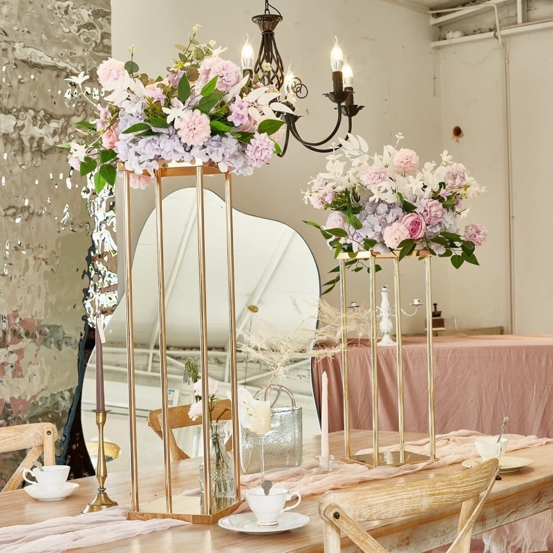 Wholesale Crystal Table Flower Stand Candelabras Weddings Table Centerpieces Decoration Gold Silver Wedding Centerpiece