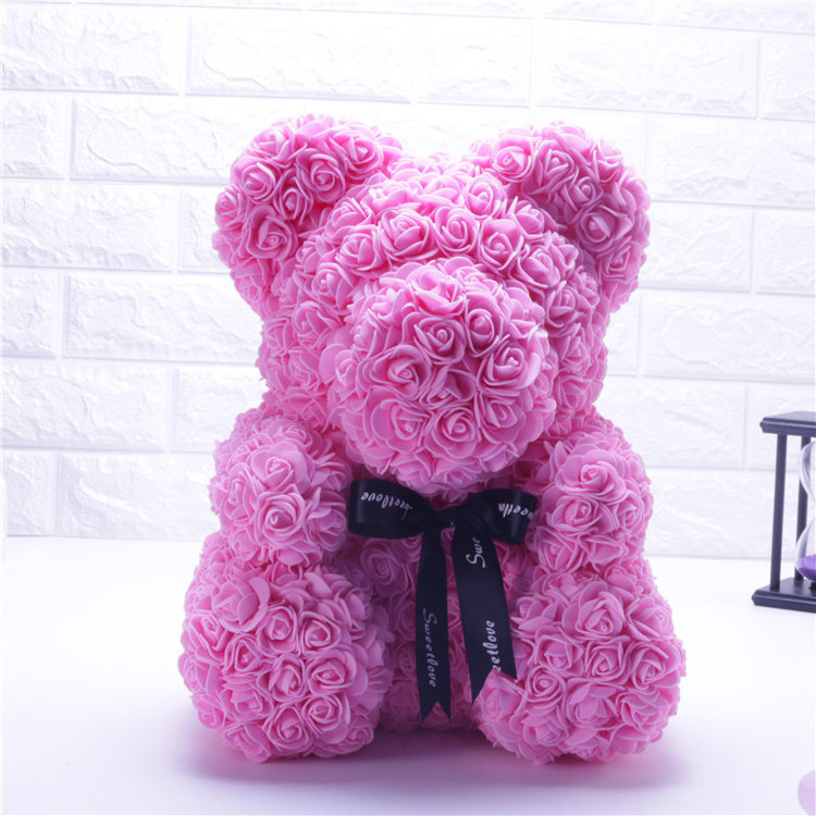 S-HX Best Christmas Valentine Day Gift Teddy rose bear Foam Rose Teddy Bear Artificial Rose Bear Teddy