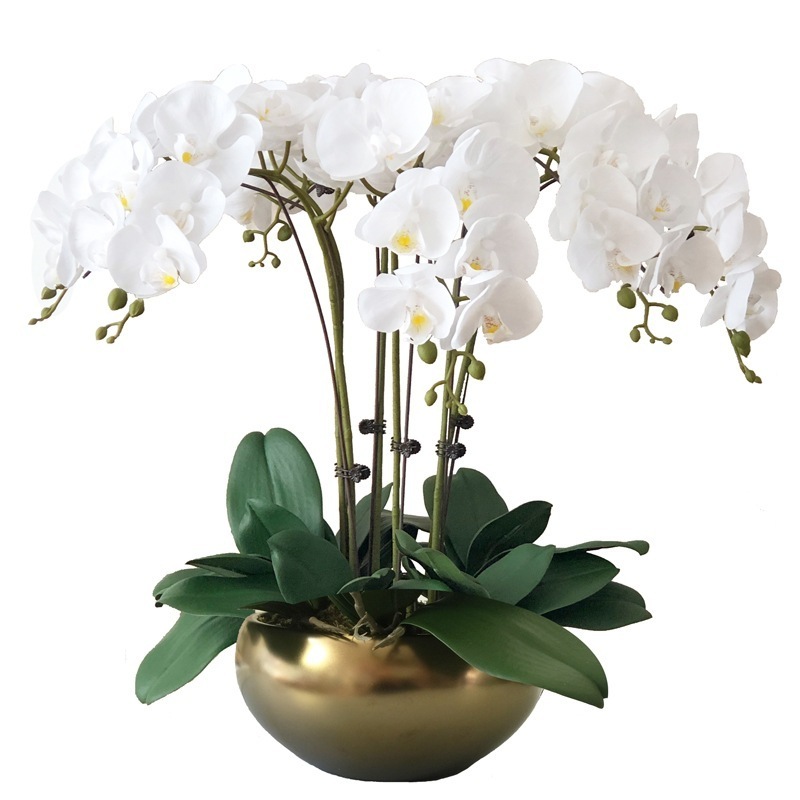 S-H27 High quality  Artificial butterfly orchid  Real Touch Orchid Potted Plant  For Home Wedding Party Table Decoration Design