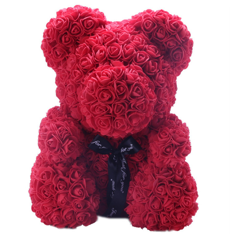 S-HX Best Christmas Valentine Day Gift Teddy rose bear Foam Rose Teddy Bear Artificial Rose Bear Teddy