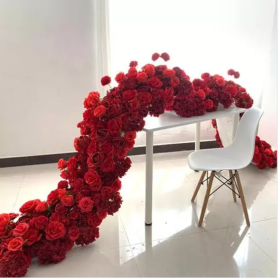 Best selling products 2023 Artificial row wholesale Flower runner arch wedding decorations hall table decoration centerpiece