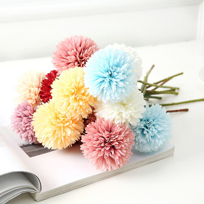 Wholesale Single Silk dahlia artificial flower dandelion plant flowers able tennis chrysanthemum wedding home decoration ball