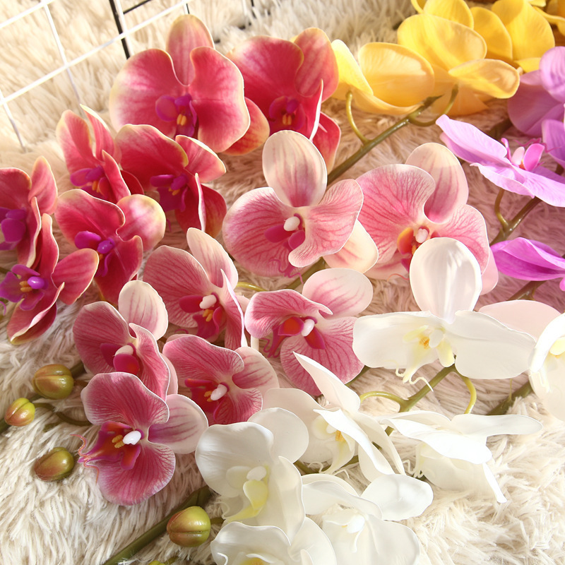 High Quality Real Touch Silk Cloth Film Orchid Artificial Latex Butterfly Orchids Flower For Wedding Party Home Decoration