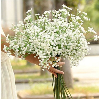 S-H52 Wholesale artificial white Gypsophila Wedding Decoration White Colour Real Touch Artificial Baby breath Flower